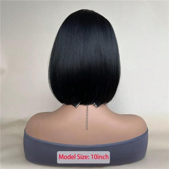 Mixed Brown Color Short Bob Wigs With Bangs 10 Inch main image 6